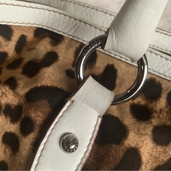 Vintage Dolce & Gabbana Leopard Print Satchel/Bag with Off White Leather Trim - Picture 8 of 15